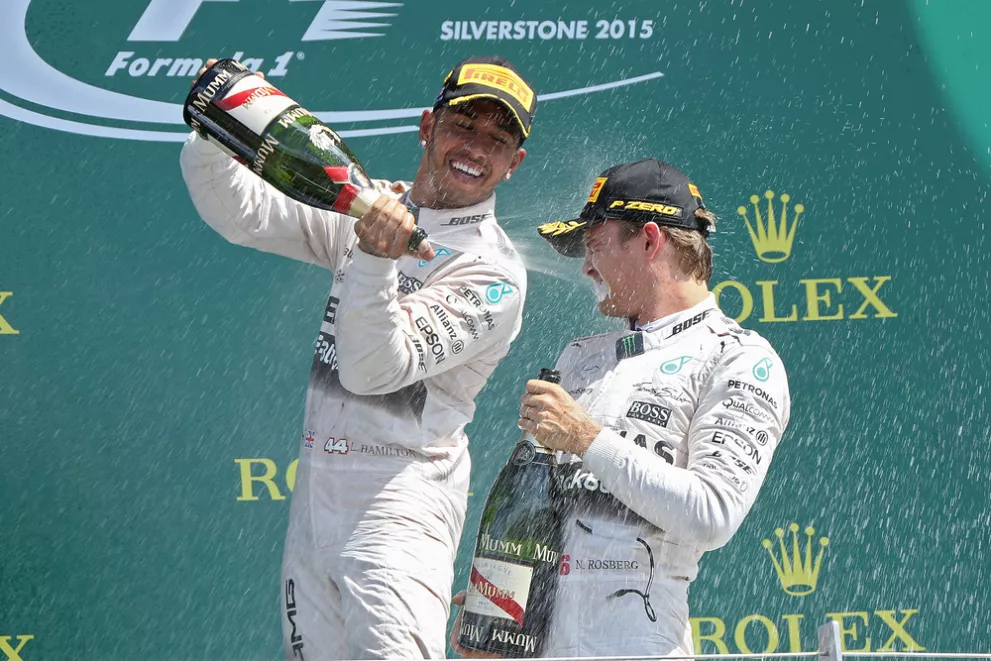 Lewis Hamilton Nico Rosberg celebration
