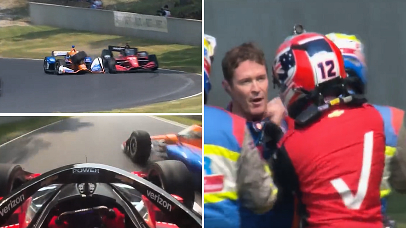 IndyCar Champ Power Throws Hands At Scott Dixon After Scary Road America Crash