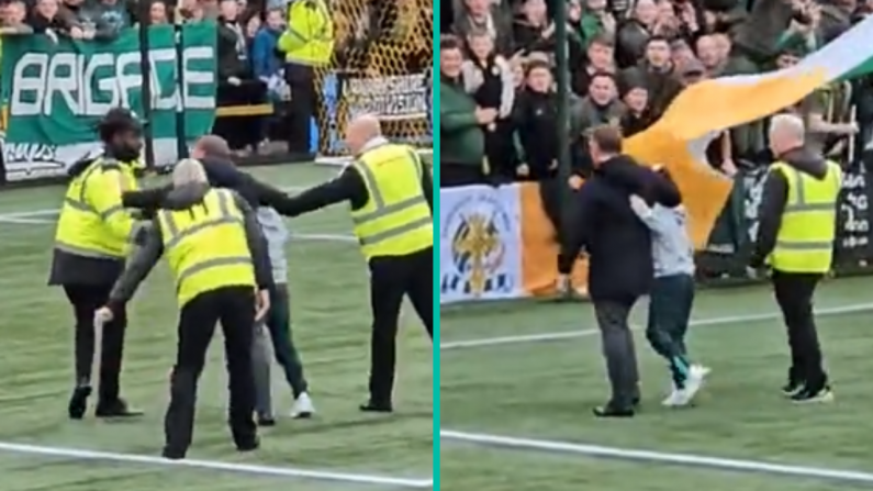 Brendan Rodgers Was Having None Of Steward's Efforts To Drag Young Fan Off The Pitch