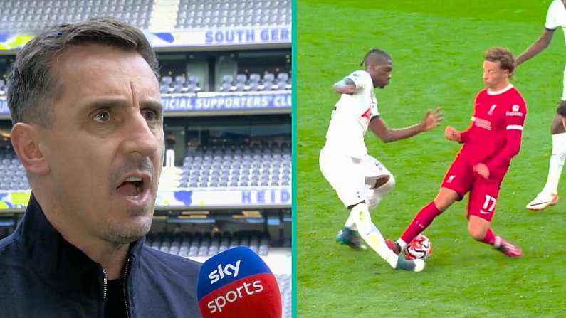 Gary Neville Widely Mocked For Opinion On Curtis Jones Red Card