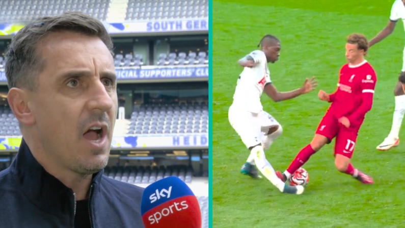 Gary Neville Widely Mocked For Opinion On Curtis Jones Red Card