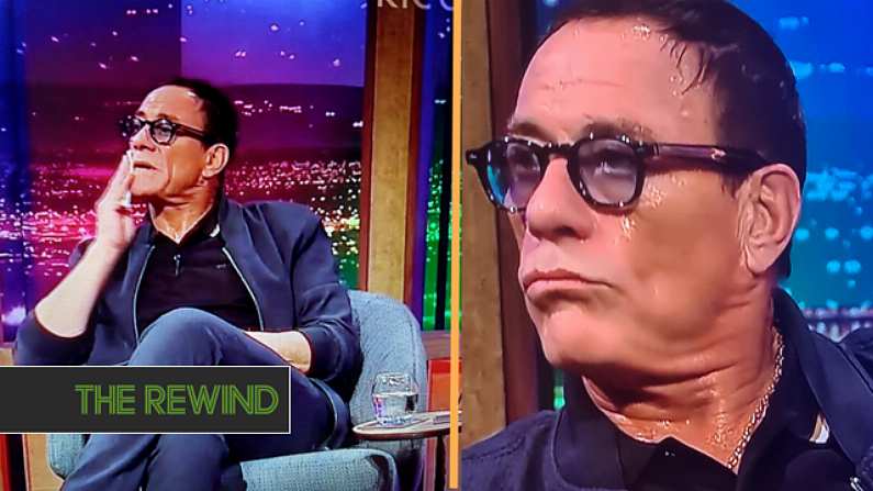 An Extremely Sweaty Jean Claude Van Damme Appeared On The Late Late Show