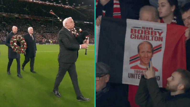 Old Trafford Pays Incredible Tribute To Bobby Charlton Ahead Of Champions League Clash