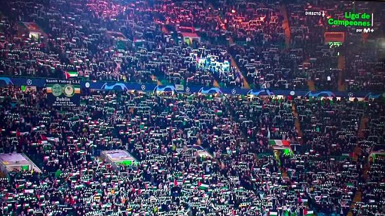 Celtic Fans Defy Club Ban On Palestine Flags Ahead of Atletico Game