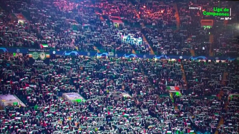 Celtic Fans Defy Club Ban On Palestine Flags Ahead of Atletico Game