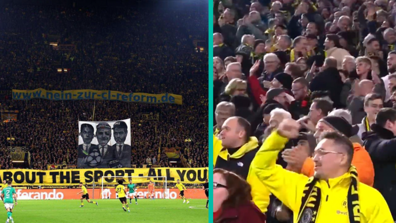 Dortmund Fans Unveil Banner With Strong Message For Newcastle