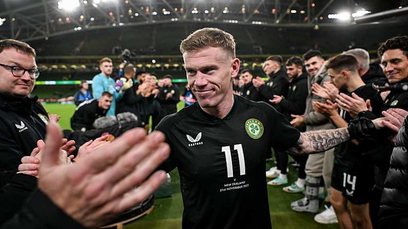 21 November 2023; James McClean of Republic of Ireland after the international friendly match between Republic of Ireland and New Zealand at Aviva Stadium in Dublin. Photo by Stephen McCarthy/Sportsfile