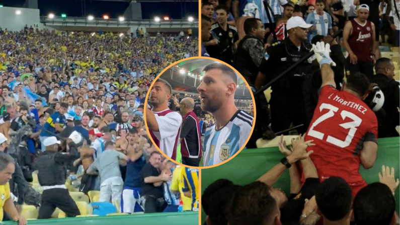 Players Clash With Police Amid Brazil v Argentina Chaos