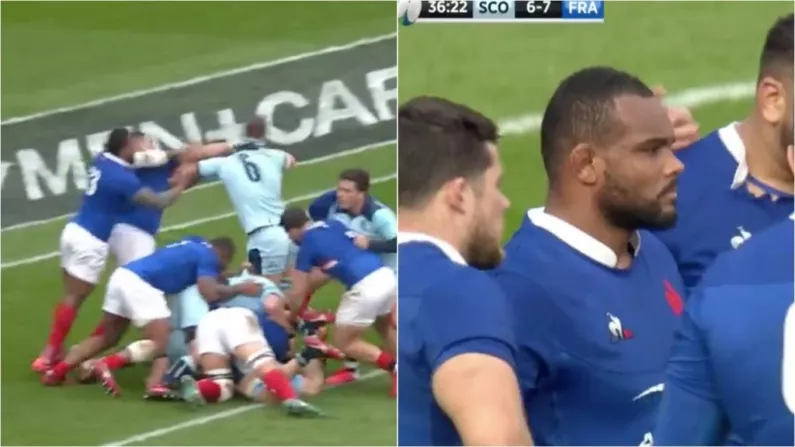 Watch: French Player Sent Off After Landing Haymaker Punch Against Scotland