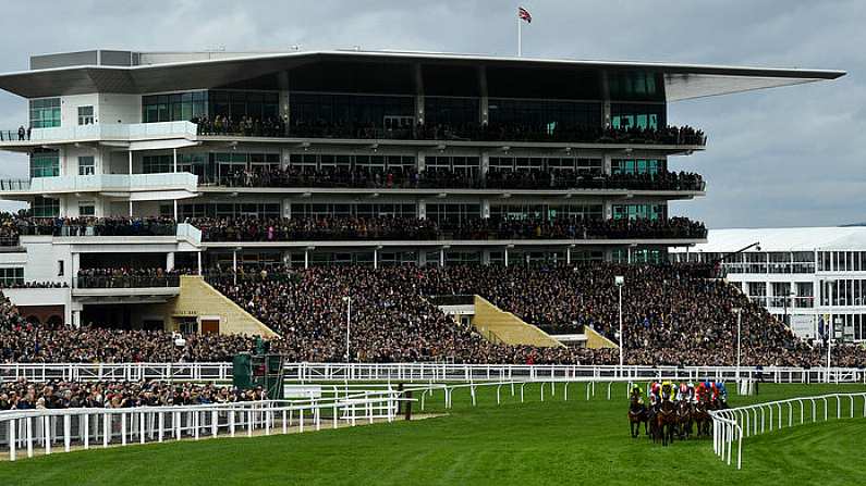 11 March 2020; A general view of the field during the Ballymore Novices' Hurdle on Day Two of the Cheltenham Racing Festival at Prestbury Park in Cheltenham, England. Photo by David Fitzgerald/Sportsfile