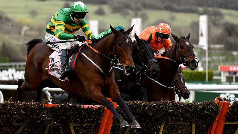 11 March 2020; Aramax, with Mark Walsh up, jumps the last on their way to winning the Boodles Juvenile Handicap Hurdle on Day Two of the Cheltenham Racing Festival at Prestbury Park in Cheltenham, England. Photo by Harry Murphy/Sportsfile