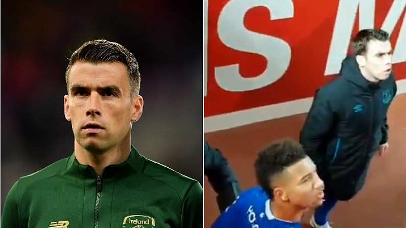 Seamus Coleman Exchanges Words With Fans In Anfield After FA Cup Loss