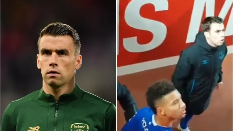 Seamus Coleman Exchanges Words With Fans In Anfield After FA Cup Loss