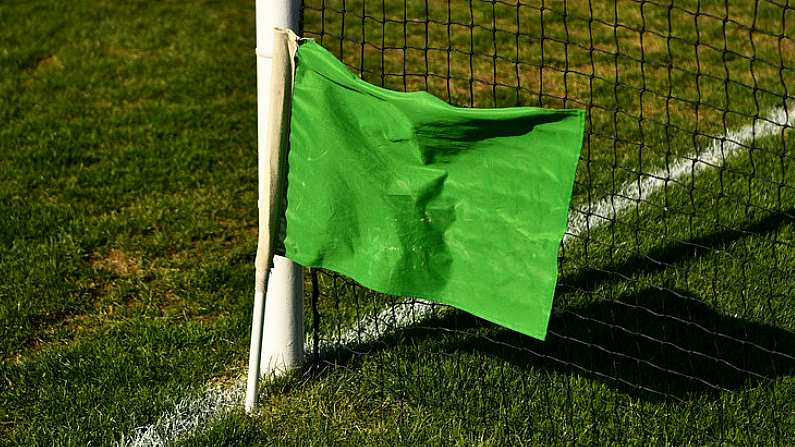 10 March 2019; A green 'Goal flag flutters beside a goal post before the Allianz Hurling League Division 1A Round 5 match between Wexford and Kilkenny at Innovate Wexford Park in Wexford. Photo by Ray McManus/Sportsfile