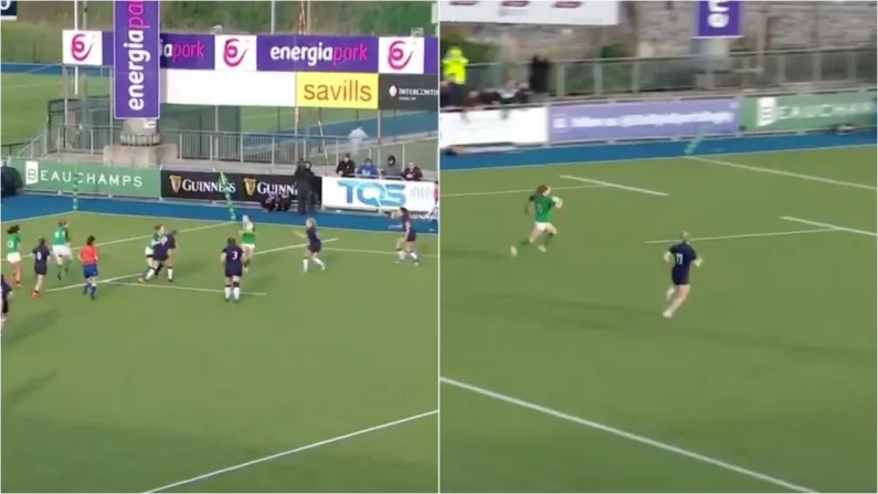 Watch: 18-Year Old Beibhinn Parsons Seals Ireland Win With Cracking Intercept Try