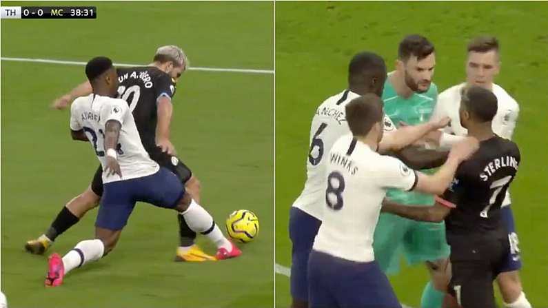 Watch: VAR Drama Sees City Given Penalty & Lloris Call Out Sterling Dive In Followup