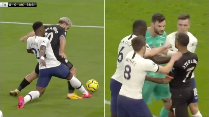 Watch: VAR Drama Sees City Given Penalty & Lloris Call Out Sterling Dive In Followup