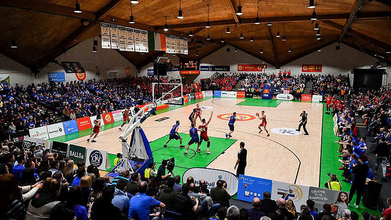 25 January 2020; A general view of the National Basketball Arena during the Hula Hoops Pat Duffy National Cup Final between DBS Eanna and Griffith College Templeogue at the National Basketball Arena in Tallaght, Dublin. Photo by Brendan Moran/Sportsfile