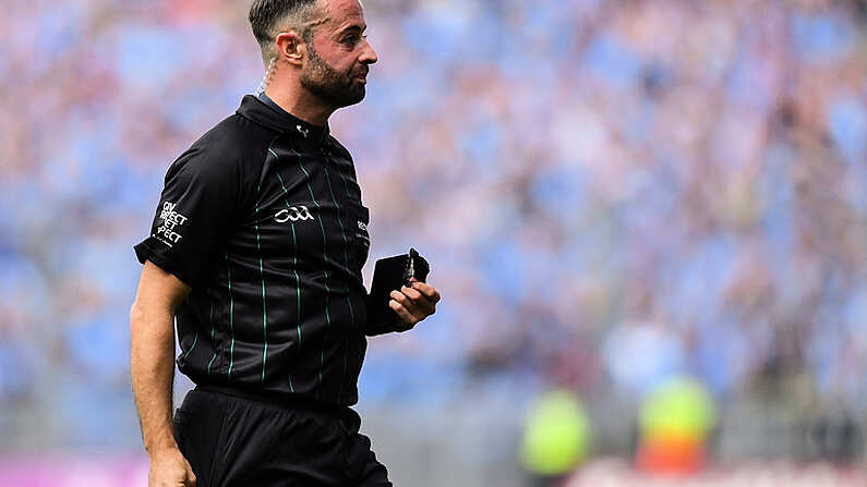 1 September 2019; Referee David Gough during the GAA Football All-Ireland Senior Championship Final match between Dublin and Kerry at Croke Park in Dublin. Photo by Piaras O Midheach/Sportsfile