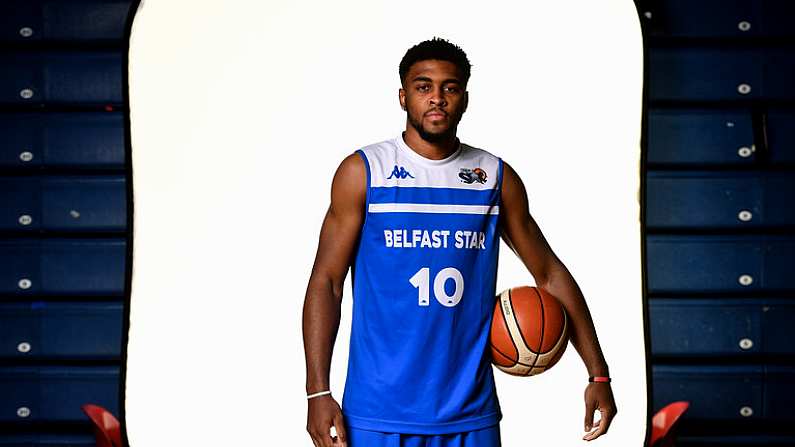 18 September 2019; Delaney Blaylock of Belfast Star pictured at the 2019/2020 Basketball Ireland Season Launch and Hula Hoops National Cup draw at the National Basketball Arena in Tallaght, Dublin. Photo by Sam Barnes/Sportsfile