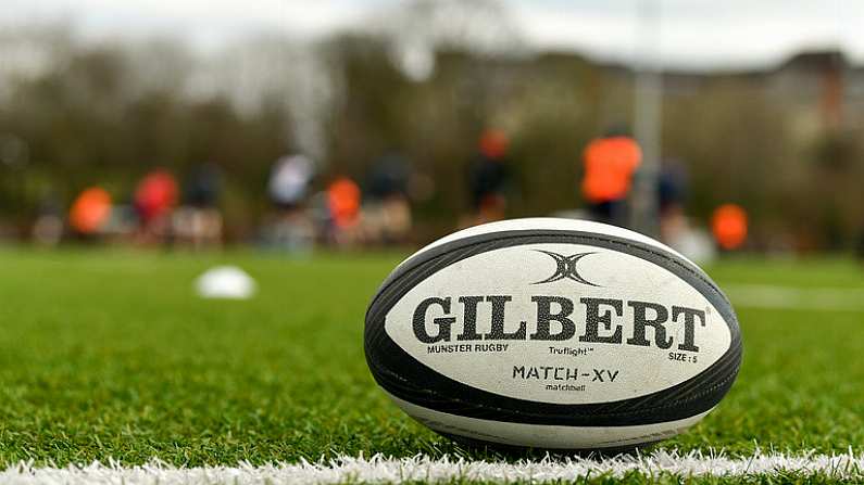 26 February 2018; A general view of a ball during Munster Rugby squad training at the University of Limerick in Limerick. Photo by Diarmuid Greene/Sportsfile