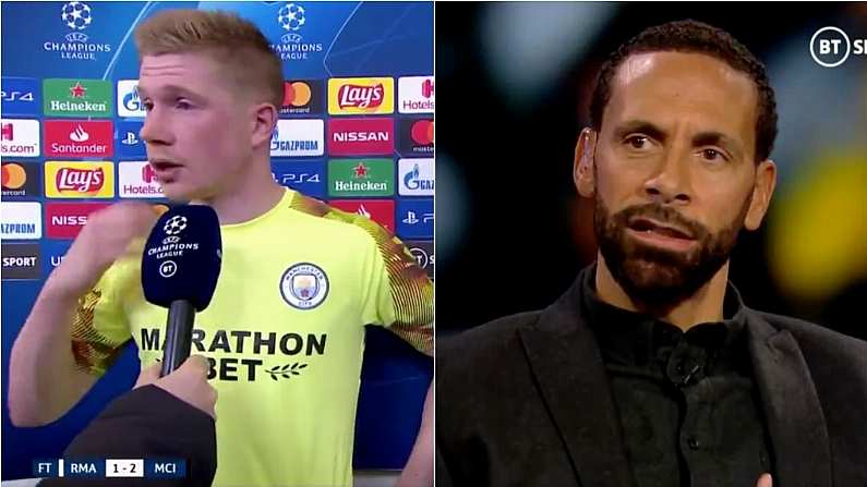 Ferdinand Labels De Bruyne As World's Best Midfielder After Madrid Masterclass