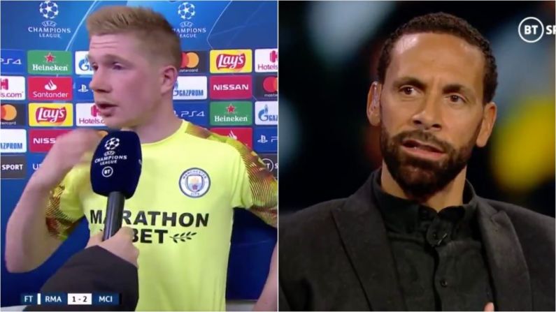 Ferdinand Labels De Bruyne As World's Best Midfielder After Madrid Masterclass