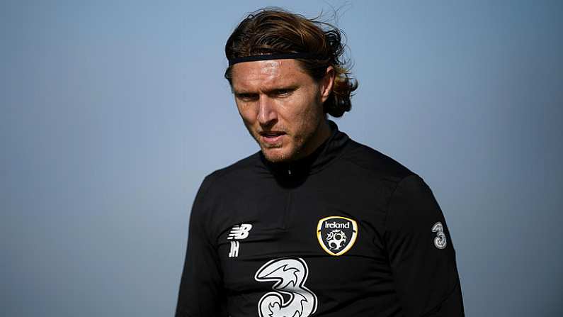 8 October 2019; Jeff Hendrick during a Republic of Ireland training session at the FAI National Training Centre in Abbotstown, Dublin. Photo by Stephen McCarthy/Sportsfile