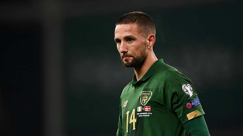 18 November 2019; Conor Hourihane of Republic of Ireland during the UEFA EURO2020 Qualifier match between Republic of Ireland and Denmark at the Aviva Stadium in Dublin. Photo by Harry Murphy/Sportsfile