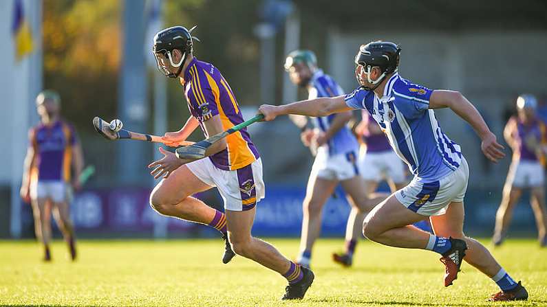 28 October 2018; Ronan Hayes of Kilmacud Crokes in action against Luke Corcoran of Ballyboden St Enda's during the Dublin County Senior Club Hurling Championship Final Replay match between Kilmacud Crokes and Ballyboden St Enda's, at Parnell Park, Dublin. Photo by Daire Brennan/Sportsfile