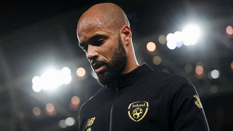 18 November 2019; David McGoldrick of Republic of Ireland prior to the UEFA EURO2020 Qualifier match between Republic of Ireland and Denmark at the Aviva Stadium in Dublin. Photo by Stephen McCarthy/Sportsfile