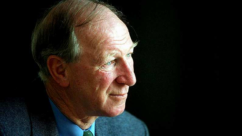 9 May 2002; Former Republic of Ireland manager Jack Charlton sits for a portrait in Dublin. Photo by Brendan Moran/Sportsfile