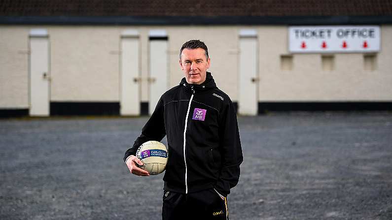 14 July 2020; Former Crossmaglen Rangers and Armagh footballer Oisin McConville during an AIB 30 years of Club Sponsorship Launch at St Oliver Plunkett Park, Crossmaglen Rangers GAA Club in Armagh. Photo by Stephen McCarthy/Sportsfile *** NO REPRODUCTION FEE ***