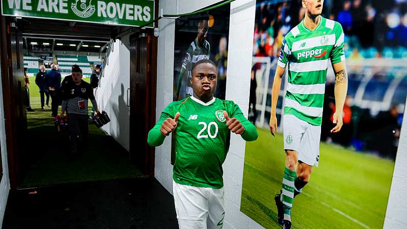 10 October 2019; Michael Obafemi of Republic of Ireland following the UEFA European U21 Championship Qualifier Group 1 match between Republic of Ireland and Italy at Tallaght Stadium in Tallaght, Dublin. Photo by Eoin Noonan/Sportsfile