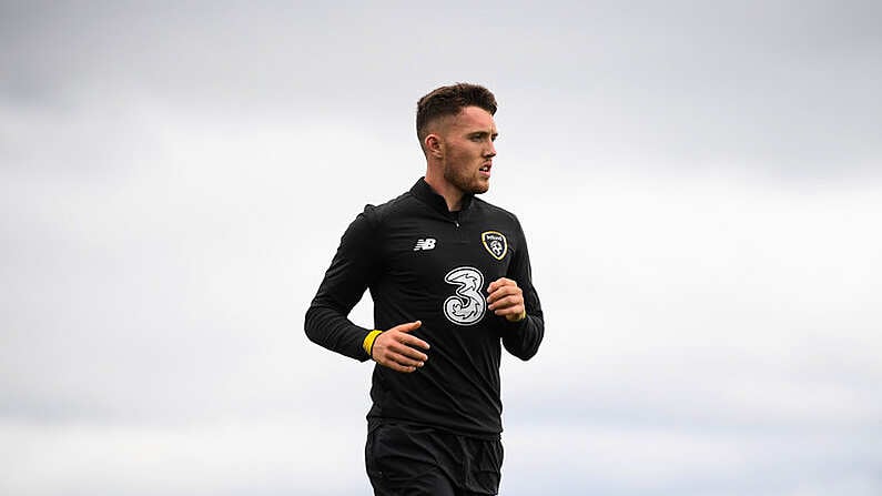 3 September 2019; Dara O'Shea during a Republic of Ireland U21's training session at the FAI National Training Centre in Abbotstown, Dublin. Photo by Stephen McCarthy/Sportsfile