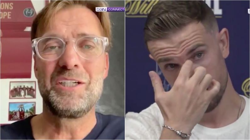 Watch: Jordan Henderson Tears Up Watching Jurgen Klopp Tribute