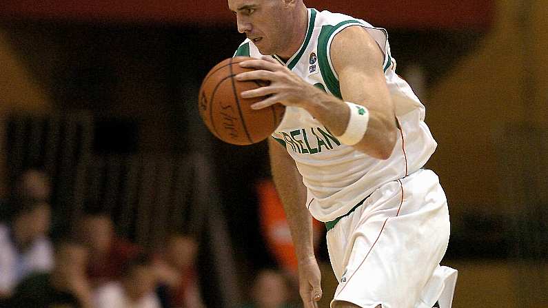 4 September 2005; Pat Burke, Ireland, in action against Malta. 2005 European Championships, Ireland v Malta, National Basketball Arena, Tallaght, Dublin. Picture credit; Brendan Moran / SPORTSFILE