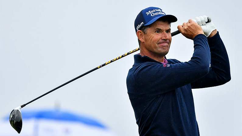 19 July 2019; Padraig Harrington of Ireland watches his tee shot on the 11th hole during Day Two of the 148th Open Championship at Royal Portrush in Portrush, Co Antrim. Photo by Brendan Moran/Sportsfile