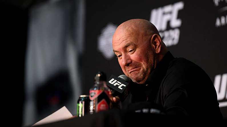 6 October 2018; UFC President Dana White during the post fight press conference following UFC 229 at T-Mobile Arena in Las Vegas, Nevada, USA. Photo by Stephen McCarthy/Sportsfile