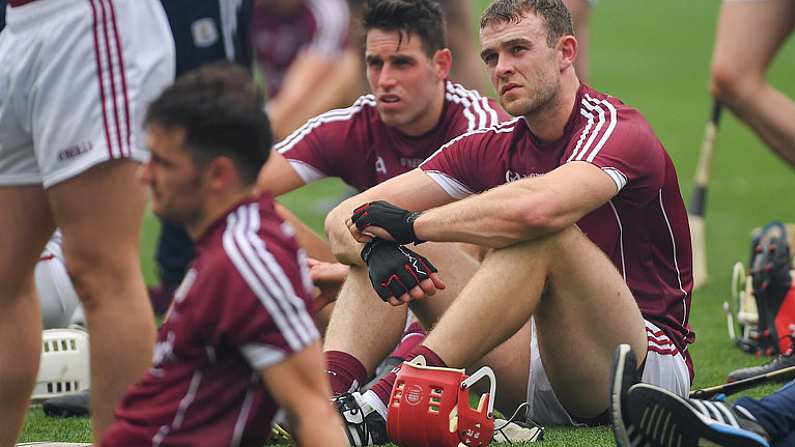 19 August 2018; Jonathan Glynn, front, and Gearoid McInerney of Galway after the GAA Hurling All-Ireland Senior Championship Final match between Galway and Limerick at Croke Park in Dublin.  Photo by Piaras O Midheach/Sportsfile