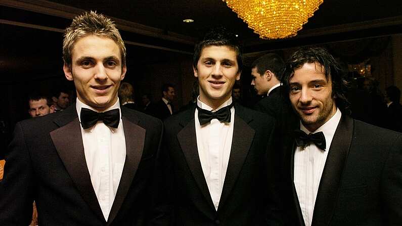 4 February 2007; Reading players, from left to right, Kevin Doyle, Shane Long and Stephen Hunt during the 17th eircom/FAI International Soccer Awards 2007. Citywest Hotel, Dublin. Picture credit: David Maher / SPORTSFILE