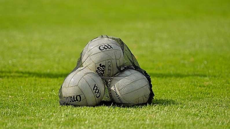 19 April 2014; A bag of gaelic footballs. Cadbury GAA Football U21 Championship Semi-Final, Cork v Roscommon, O'Moore Park, Portlaoise, Co. Laois. Picture credit: Piaras O Midheach / SPORTSFILE