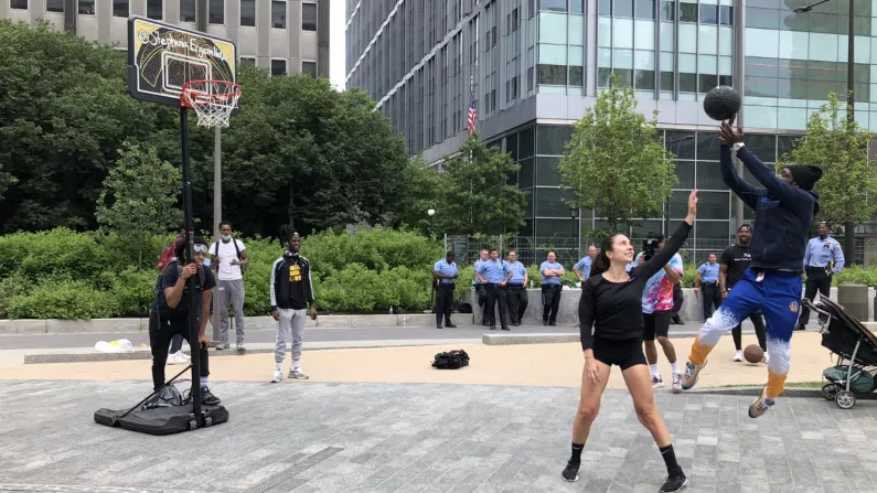 Some People In Philadelphia Are Bringing A Basketball Hoop Around The City To Help Ease The Unrest