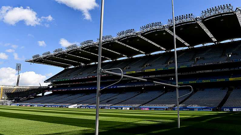 13 May 2020; A general view of Croke Park, with the Cusack Stand to the fore, during a Health Service Executive / GAA media walkabout of the testing facilities in Croke Park in Dublin. On 16th March, the GAA offered up Croke Park stadium to the Health Service Executive of Ireland as a walk up or drive-thru venue for testing members of the public, by appointment only, during the coronavirus (Covid19) pandemic. Photo by Ray McManus/Sportsfile