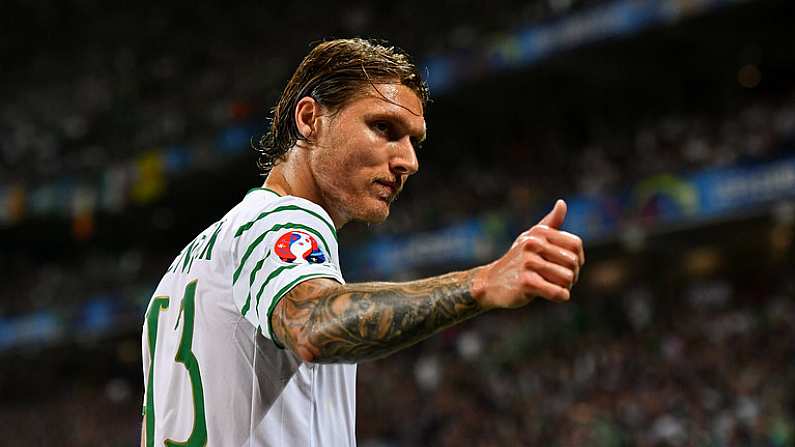 22 June 2016; Jeff Hendrick of Republic of Ireland during the UEFA Euro 2016 Group E match between Italy and Republic of Ireland at Stade Pierre-Mauroy in Lille, France. Photo by Stephen McCarthy / Sportsfile