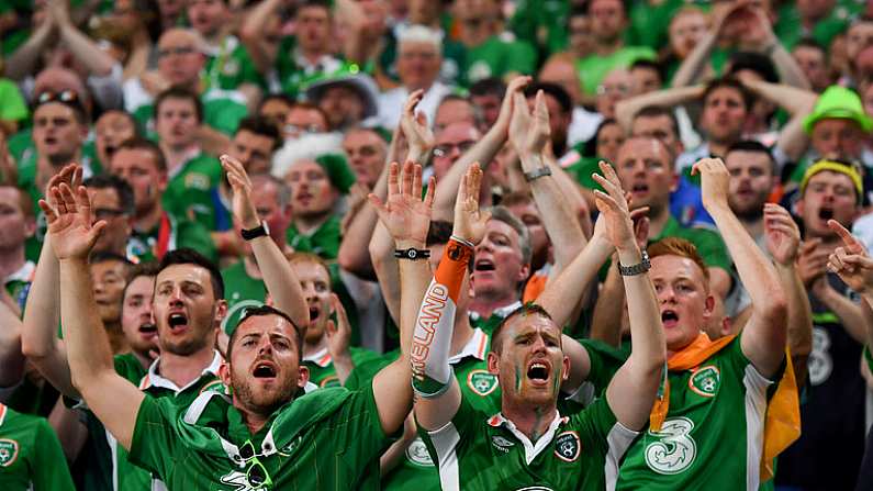 22 June 2016; Republic of Ireland supporters during the UEFA Euro 2016 Group E match between Italy and Republic of Ireland at Stade Pierre-Mauroy in Lille, France. Photo by Stephen McCarthy/Sportsfile