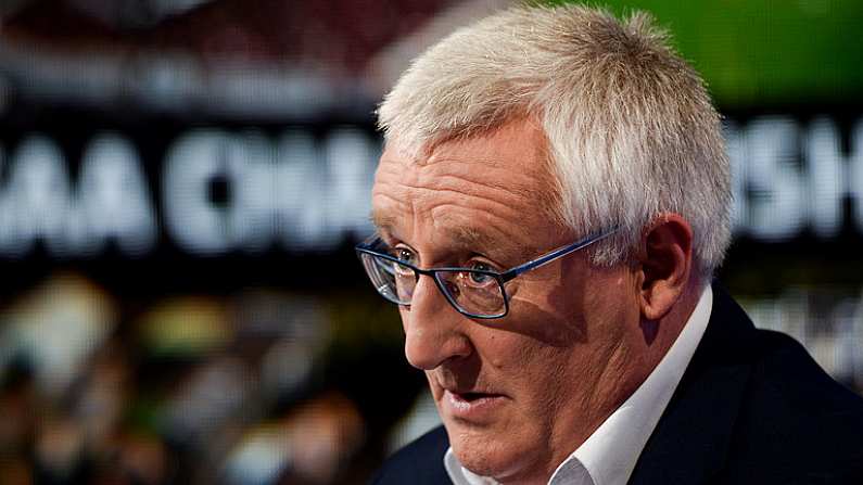 19 October 2017; RTE analyst Pat Spillane during the 2018 GAA Championship Draw at RTE Studios in Donnybrook, Dublin. Photo by Piaras O Midheach/Sportsfile