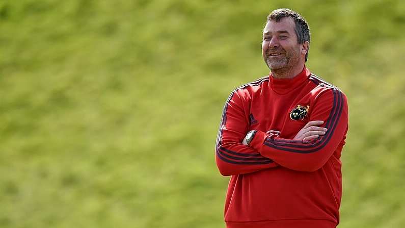 15 April 2014; Munster forwards coach Anthony Foley during squad training ahead of their side's Celtic League 2013/14 Round 20 match against Connacht on Saturday. Munster Rugby Squad Training, University of Limerick, Limerick. Picture credit: Diarmuid Greene / SPORTSFILE