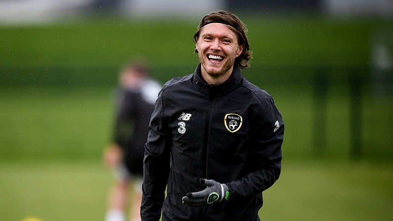 10 October 2019; Jeff Hendrick during a Republic of Ireland training session at the FAI National Training Centre in Abbotstown, Dublin. Photo by Stephen McCarthy/Sportsfile