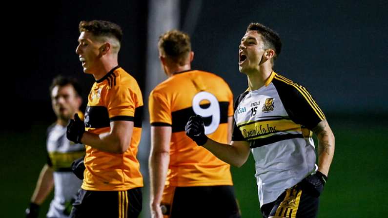 21 August 2020; Tony Brosnan of Dr Crokes celebrates a late score during the Kerry County Senior Football Championship Round 1 match between Dr Crokes and Austin Stacks at Austin Stack Park in Tralee, Kerry. Photo by Brendan Moran/Sportsfile